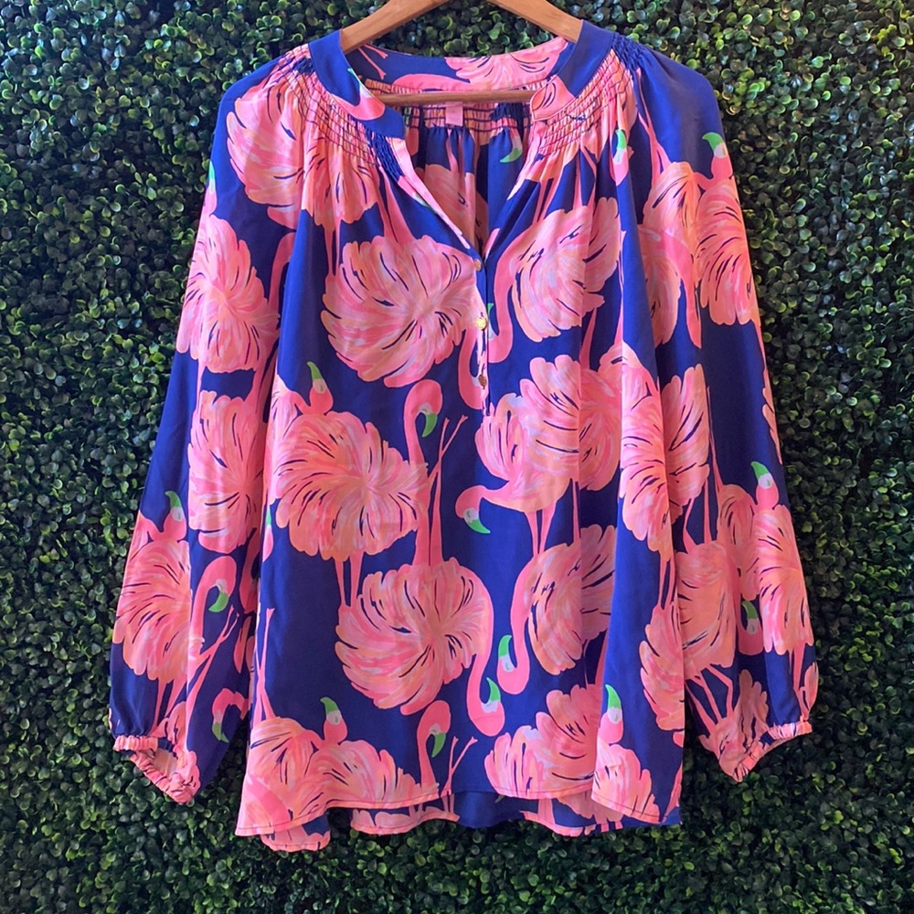 Lilly Pulitzer silk blouse size xl
